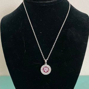 Women's Fashion Silver Round Officially Licensed Texas A&M Necklace